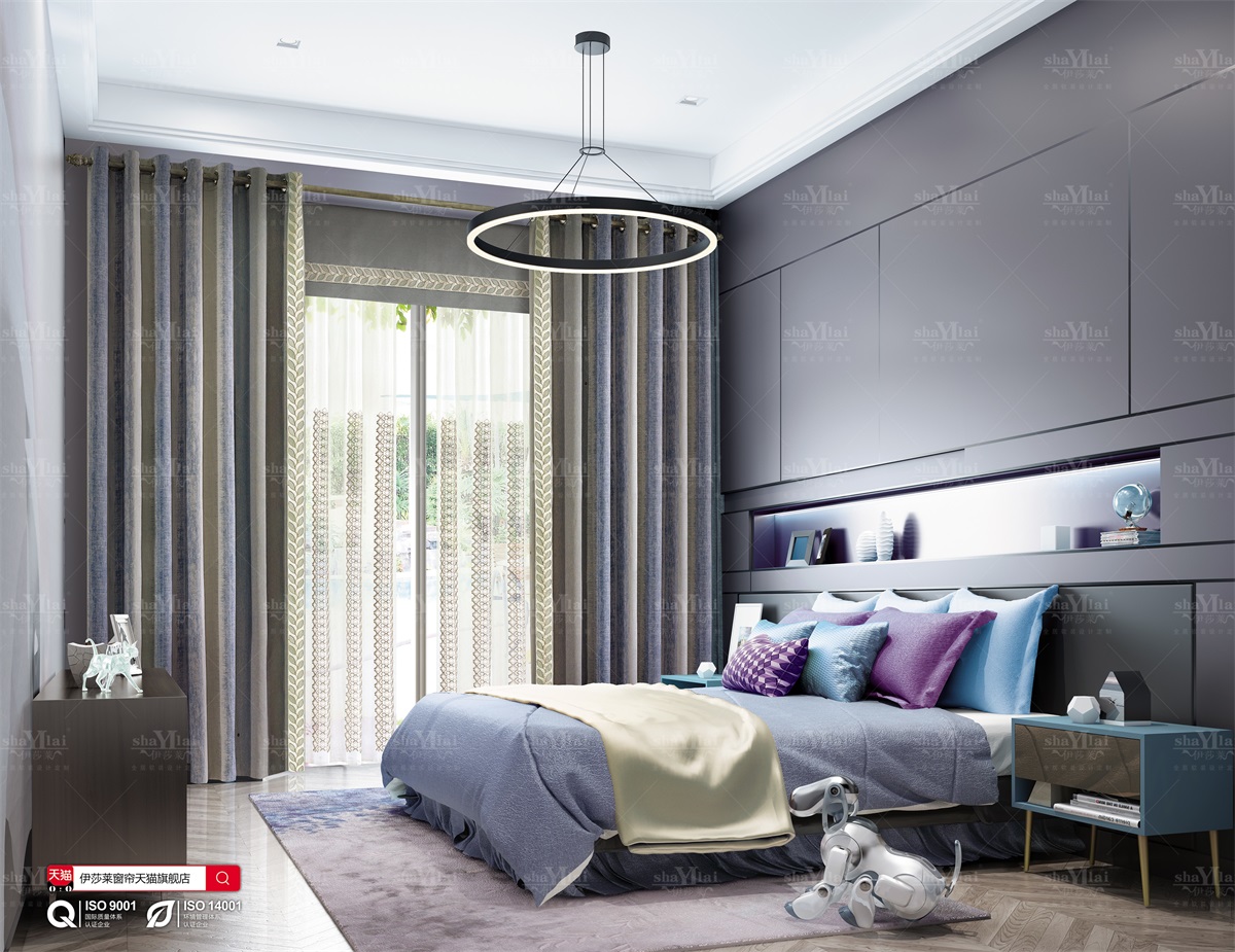 黄瓜成视频人APP-黄瓜AV网站卧室遮光窗帘效果图